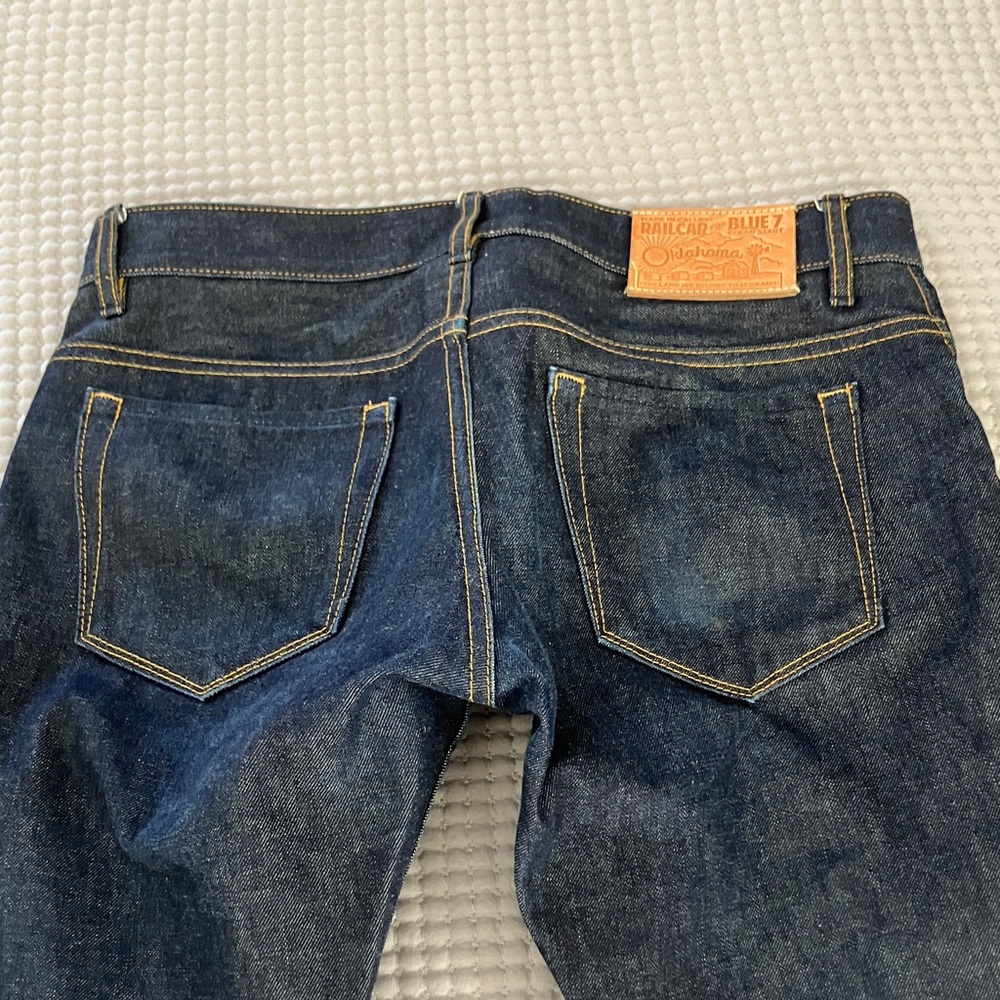 Men's Dark Blue Straight Jeans - Picture 5 of 13